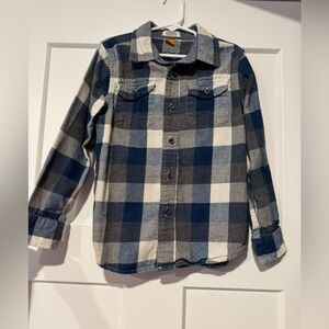 Wonder Nation Navy and White Checkered Shirt